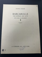 1907 Vintage Sheet Music “Barcarolle”, Lyrics In French And English, Piano