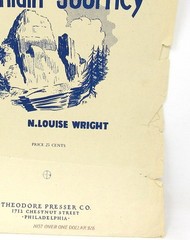 A Mountain Journey Sheet Music 1946 Prelude for Piano Wright Beginner US Seller