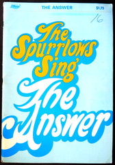1970 THE SPURRLOWS SING THE ANSWER SONG BOOK LILLENAS PUBLISHING RELIGIOUS VTG