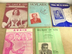 Vtg 1940s Sheet Music with Vocals Colorful Cover Art Graphics & Images Lot of 23