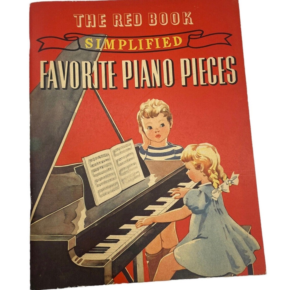 Vtg 1939 Whitman Red Book Simplified Favorite Piano Pieces Music Nostalgic Songs