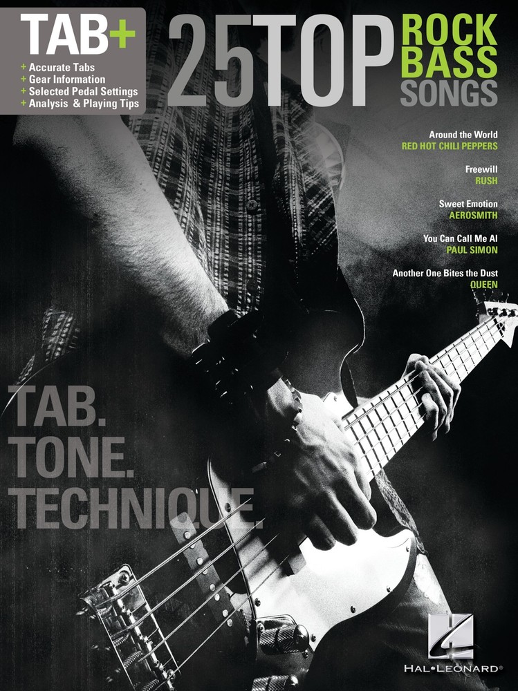 25 Top Rock Bass Songs Bass Guitar Recorded Versions Tab Sheet Music Book