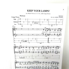 Keep Your Lamps Sacred Sheet Music 1982 Piano Conga Drums Clean SATB US Seller