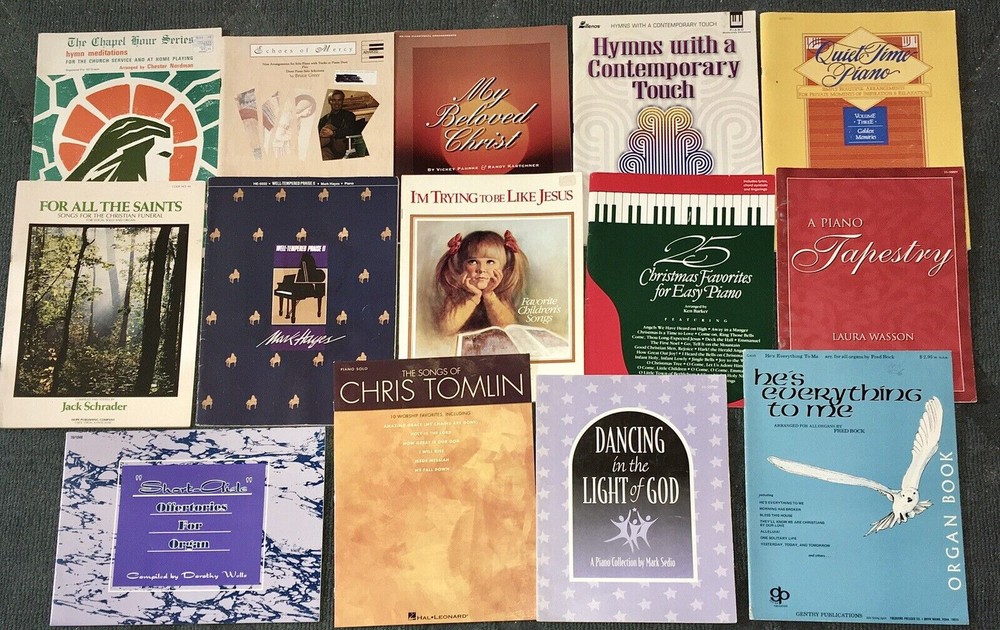 Lot (READ): 14 CCM/Praise/Church Music Songbooks – Piano Solo, Organ Solo, Vocal
