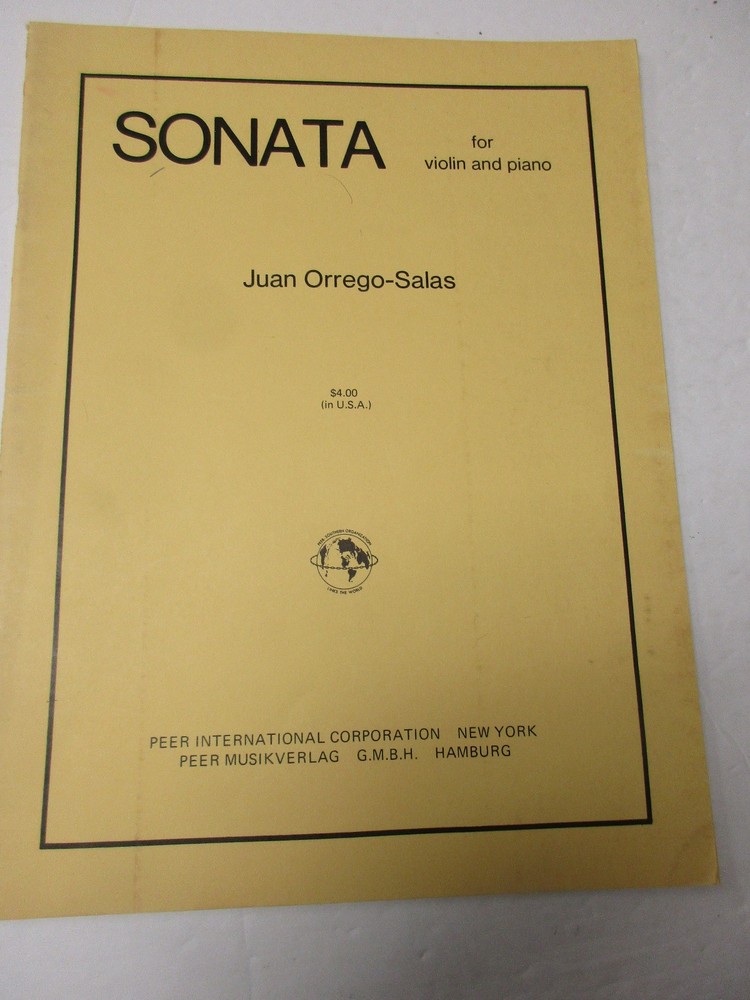 Juan Orrego-Salas Sonata for Violin and Piano Sheet Music Peer International Co
