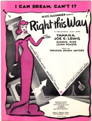 I Can Dream Can&rsquo;t I? from Right This Way, 1937, vintage theatre sheet music