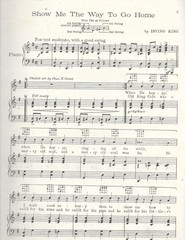 Show Me the Way To Go Home Sheet Music 1925 Irving King Harms Ukulele