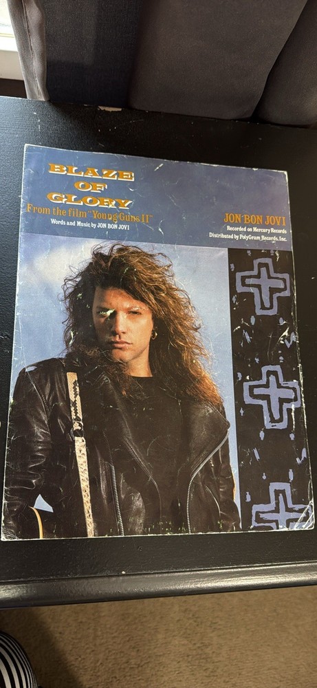 BLAZE OF GLORY Sheet Music 1990 Jon Bon Jovi Song Guitar Piano Rock