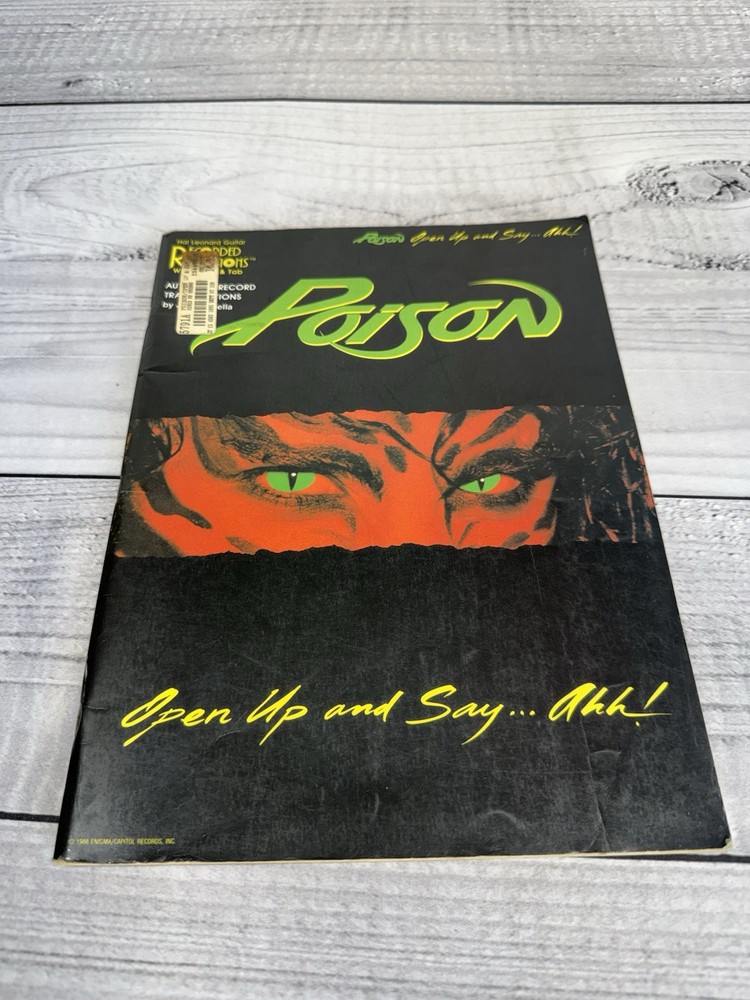 VTG Poison Open Up and Say Ahh 1988 Hal Leonard Guitar Tab Sheet Music Songbook