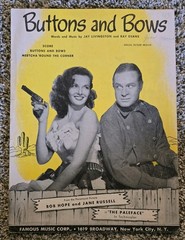 Lot Of 15 Vtg 1940s Sheet Music Folk Musicals Pop Bob Hope Jane Russell