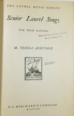 1926 Senior Laurel Songs Armitage Student Edition – Laurel Music Series