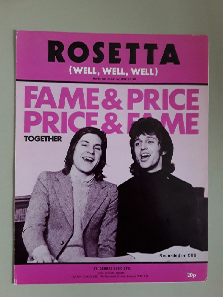 Fame And Price – Rosetta (Well, Well, Well) – Sheet Music