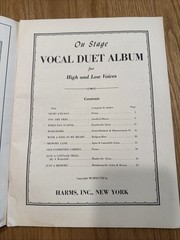 Vintage “On Stage Vocal Duet Album For High And Low Voices” 1947
