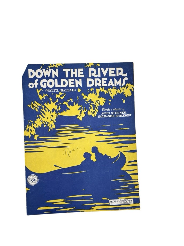 Vintage Sheet Music 1930 “Down The River Of Golden Dreams” Ukulele Piano Vocal