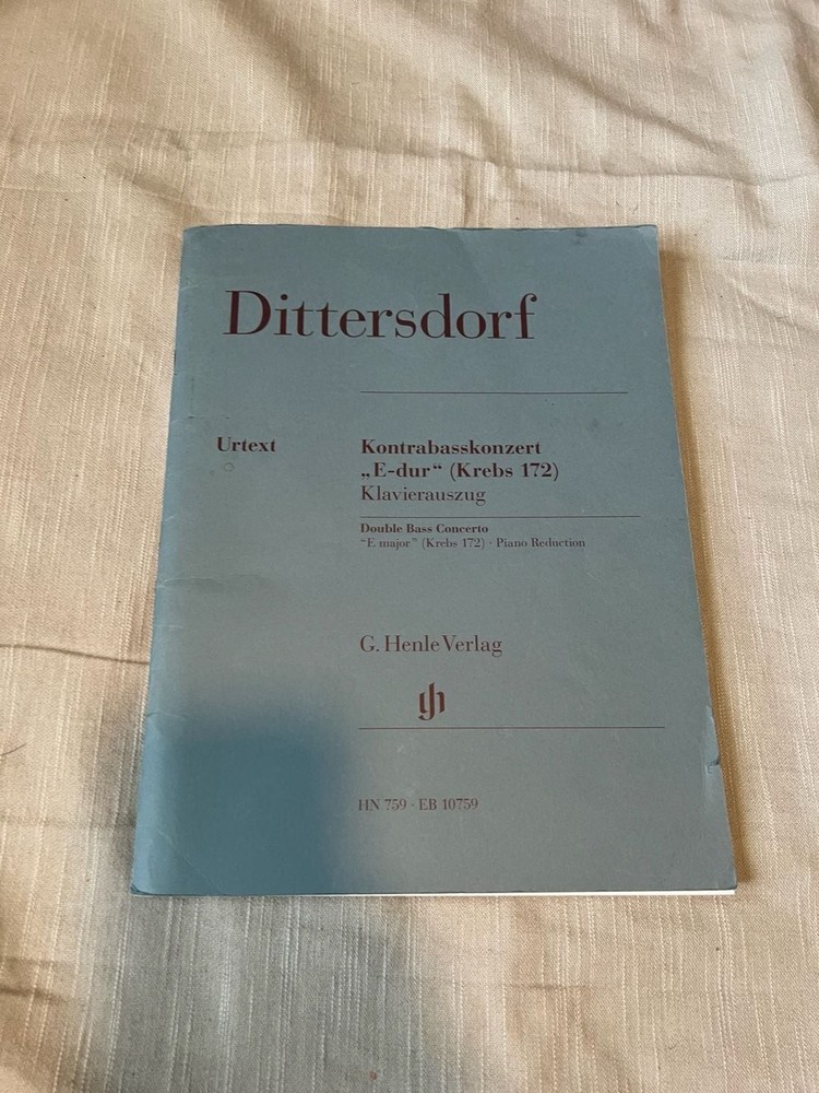 Karl Ditters von Dittersdorf Double Bass Concerto in E major Krebs 172 Piano Red