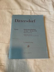 Karl Ditters von Dittersdorf Double Bass Concerto in E major Krebs 172 Piano Red