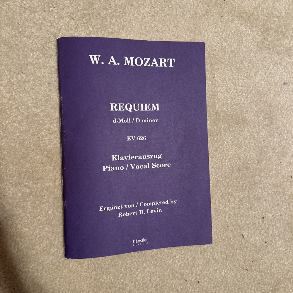 Mozart – « Requiem KV 626 » – piano vocal score – Very Good