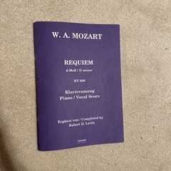 Mozart – « Requiem KV 626 » – piano vocal score – Very Good