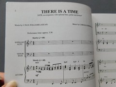 There is a Time – 2002 sheet music- SATB Vocal Piano Guitar Bass Drums- Stephens