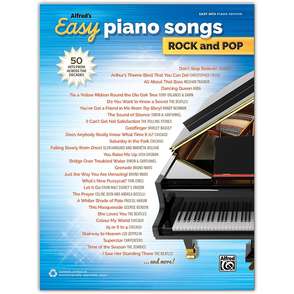 Alfred&rsquo;s Easy Piano Songs: Rock and Pop Easy Hits Piano Songbook