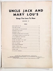 1941 UNCLE JACK & MARY LOU&rsquo;S Songs You Love to Hear #2 COUNTRY SONG BOOK Peer