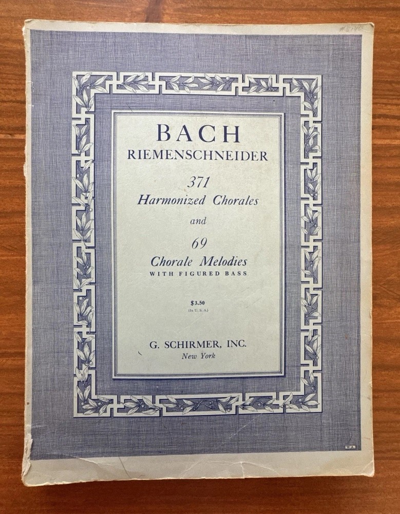 Sheet Music Bach 1941 371 Harmonized Chorales 69 Melodies Riemenschneider S