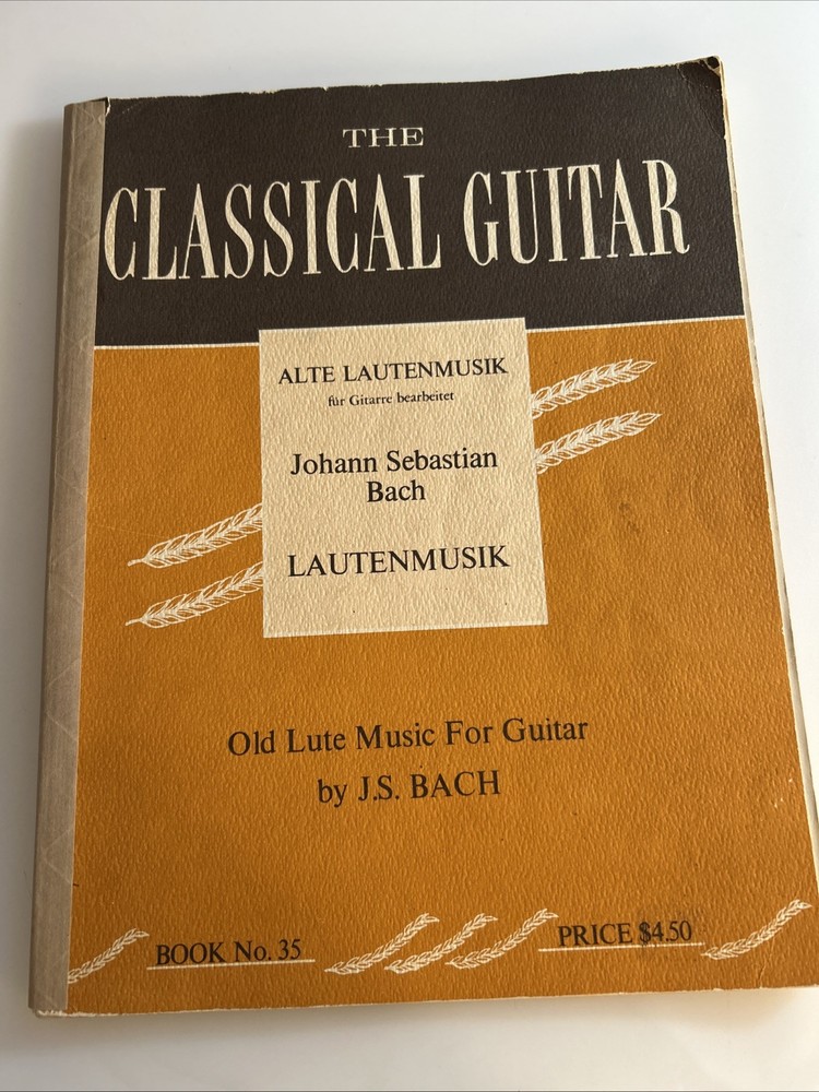 Vintage Alte Lautenmusik Guitar Sheet Music Song Book Johann Sebastian Bach ab4