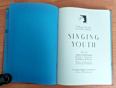 Singing Youth Song Book Forth printing 1937 Vintage Hardcover VGUC