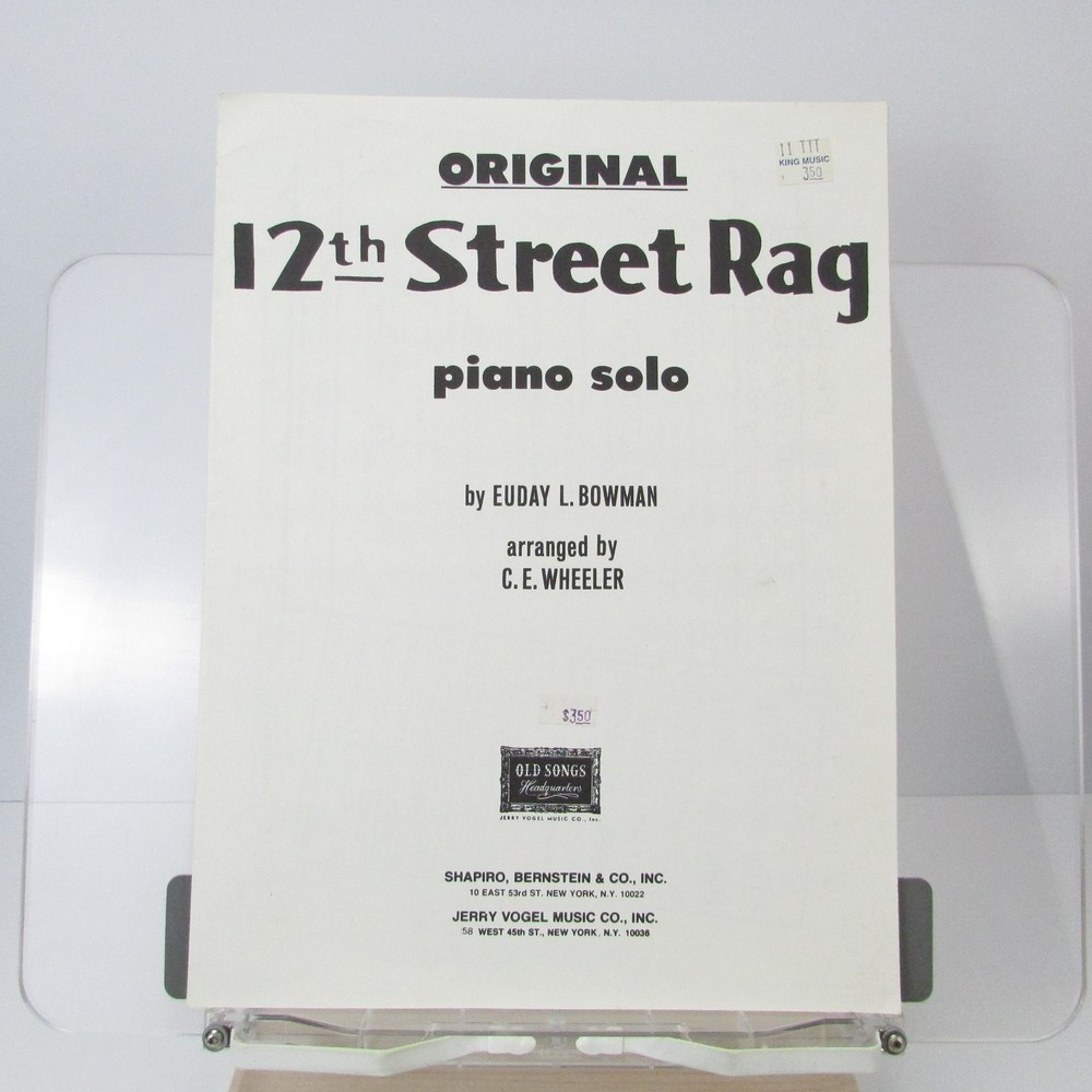 12th Street Rag Sheet Music Piano Solo Bowman Wheeler Shapiro Bernstein
