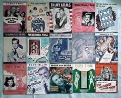 Vintage Sheet Music 75 pc Mixed Lot 1940&rsquo;s WWII Patriotic Movie Popular Songs