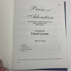Praise and Adoration Hymn Songbook Full Score and Organ Lloyd Larson Beckenhorst
