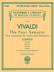 Vivaldi The Four Seasons Complete for Violin & Piano Sheet Music G Schirmer Book