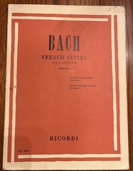 VTG Sheet Music Book Bach French Suites For Pianoforte RICORDI Printed in Italy