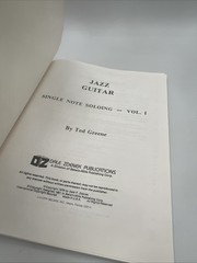 1978 JAZZ GUITAR SINGLE NOTE SOLOING VOLUME 1 TED GREENE Sheet Music