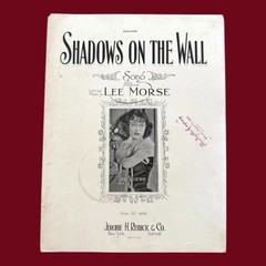 Lee Morse Shadow On The Wall Female Jazz Legend Sheet Music Remick 1926 Rare