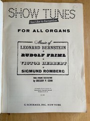 Show Tunes You Like to Remember, Cohn, 1970, Organ 17 Songs