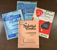 Vtg Lot 4 Saxophone Music Books Rubank Intermediate Advanced Duets Rhythm Band