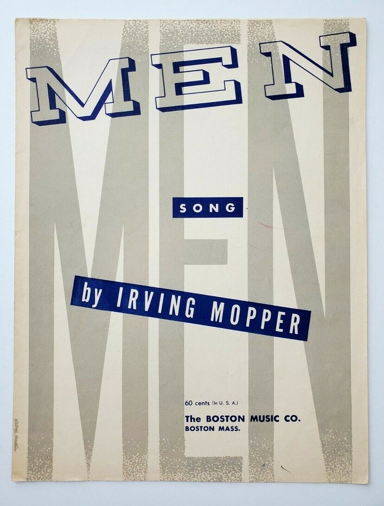 Men Song Irving Mopper Sheet Music 1950 I Like Men Piano Vintage Radio