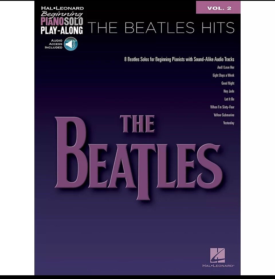 The Beatles Hits Beginning Piano Solo Play-Along Vol 2 Music Book Online Audio