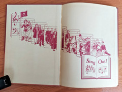 Sing Out! A Singing School Illustrated Edition 1950 Music Notes Vintage Book