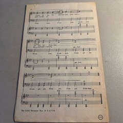 Vintage The Little Drummer Boy By Harry Simeone Music Sheet Mixed Voices S.A.T.B