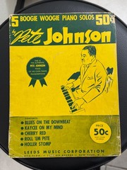 RARE Vtg 1941 5 Boogie Woogie Piano Solos Pete Johnson Sheet Music Book Leeds