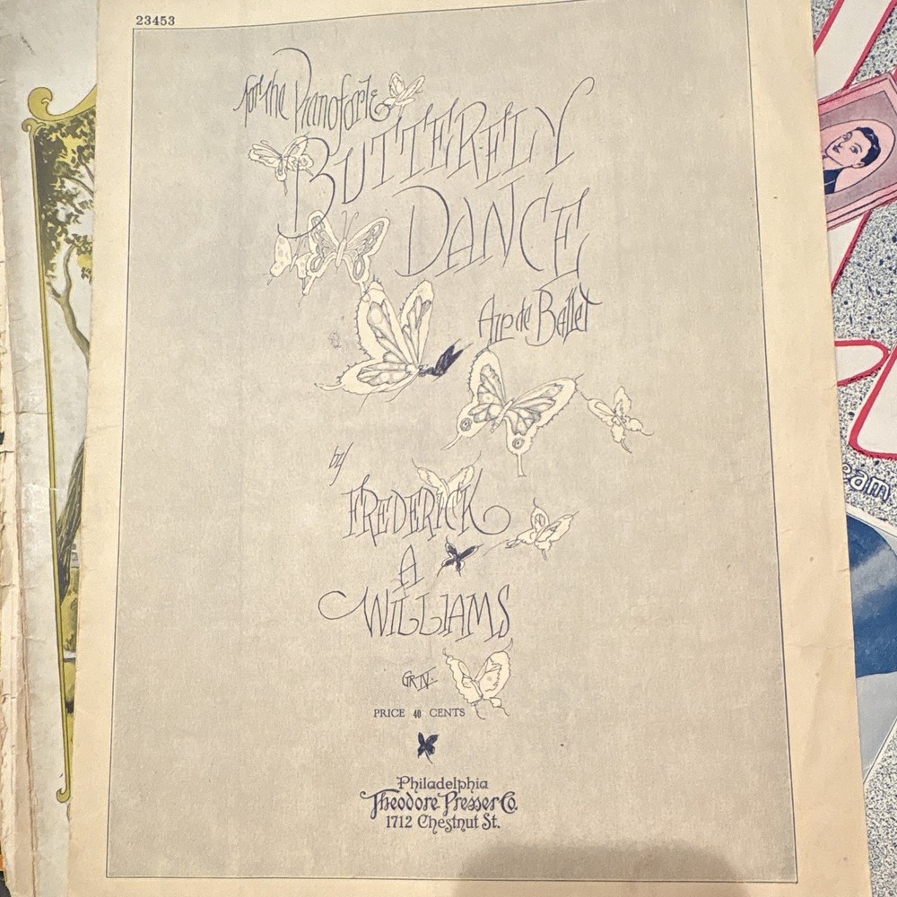 Theodore Presser Co. Butterfly Dance Sheet Music Piano Solo 23453