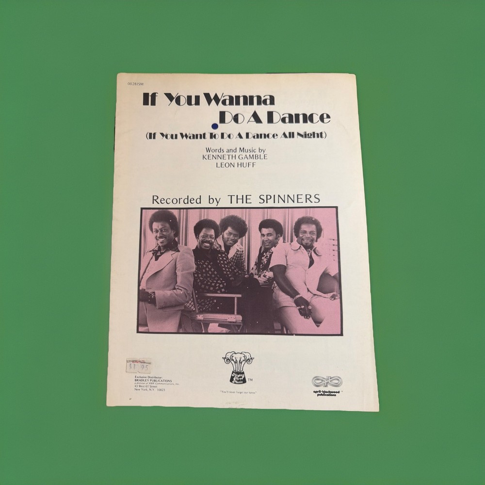 THE SPINNERS Sheet Music If You Wanna Do A Dance 1978 Gamble Huff VG Cond