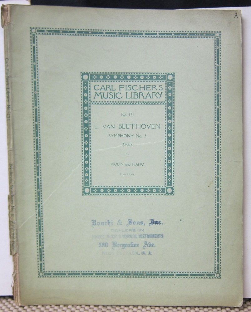 Beethoven -Symphony No 3 for Piano & Violin – Fischer Music Library -Sheet Music