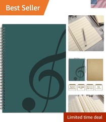 Blank Sheet Music Composition Manuscript Staff Paper Art Music Notebook Black…