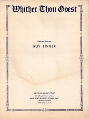 WHITHER THOU GOEST – Guy Singer, 1954 Sheet Music
