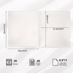 MECCANIXITY Sheet Music Folder Display 20 Pages 8.5 x 11, Gradient Pink