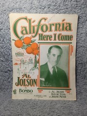 California Here I Come Antique Sheet Music Al Jolson Ukulele Fox Trot 1924