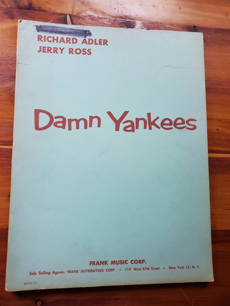 VINTAGE 1957 &lsquo;DAMN YANKEES&rsquo; BROADWAY MUSICAL FULL VOCAL SCORE–HARD TO FIND